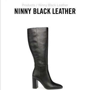 Ninny Black Leather Boot from Steve Madden
